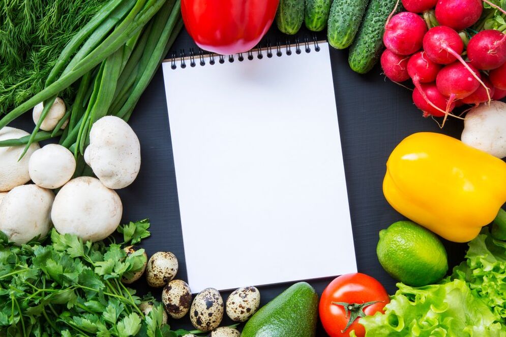 Ημερολόγιο λαχανικών και τροφίμων για απώλεια βάρους