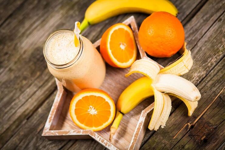 Smoothie με μπανάνα και πορτοκάλι για απώλεια βάρους